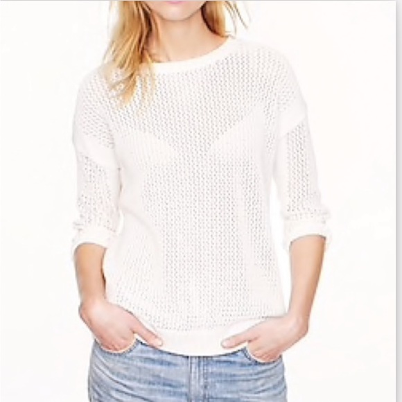 JCrew 🔵 Open Knit Waffle Beach Sweater (Great Condition) 🎉Make Offer🎉 - Picture 2 of 6